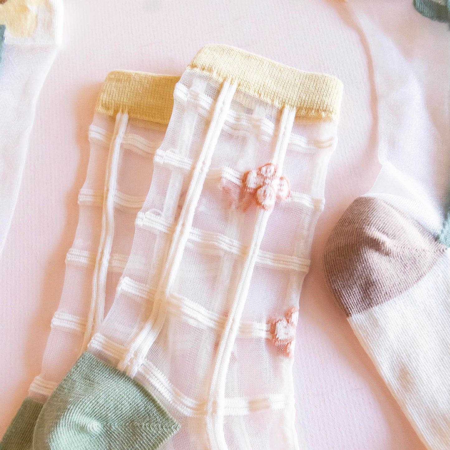 Spring Floral Glass Sock Set