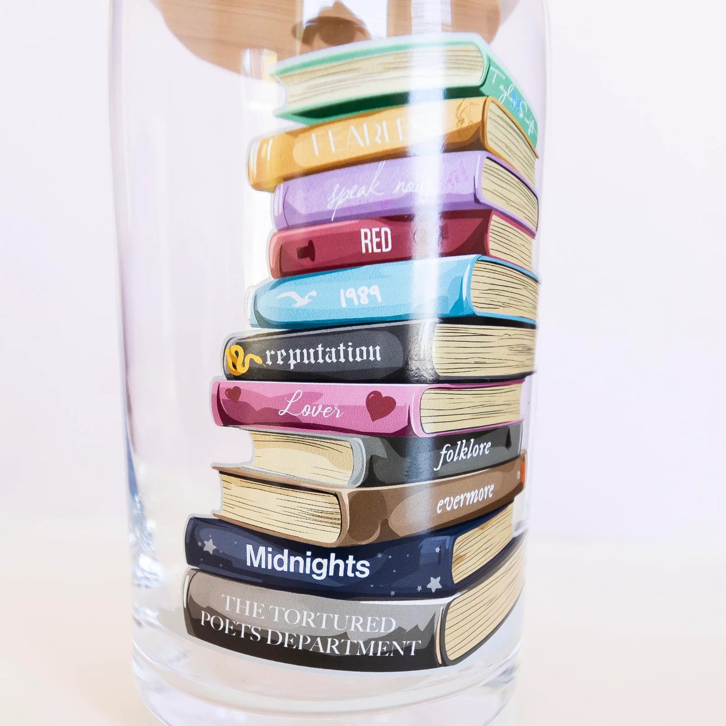 Taylor Swift Glass Tumbler | Album Spine Glass Tumbler| TTPD| The Tortured Poets Department